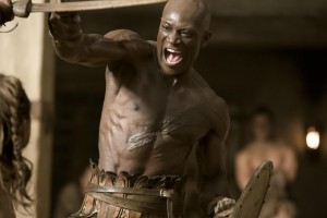 Oenomaus action shot from "Spartacus"